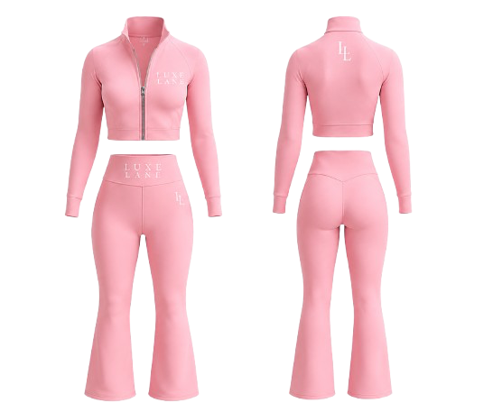 Luxe Lane Sculpt Flare Set – Pastel Pink