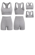Luxe Lane Sculpt Bra Short Set- grey