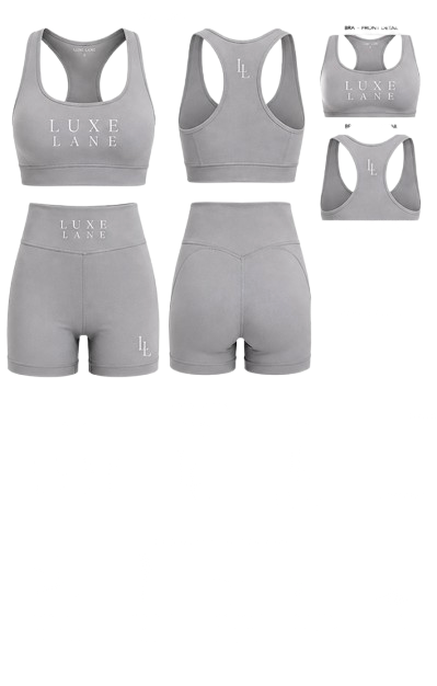 Luxe Lane Sculpt Bra Short Set- grey