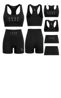 Luxe Lane Sculpt Bra Short Set- black